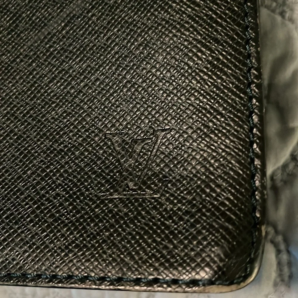 Louis Vuitton Large Black Taiga Leather Briefcase